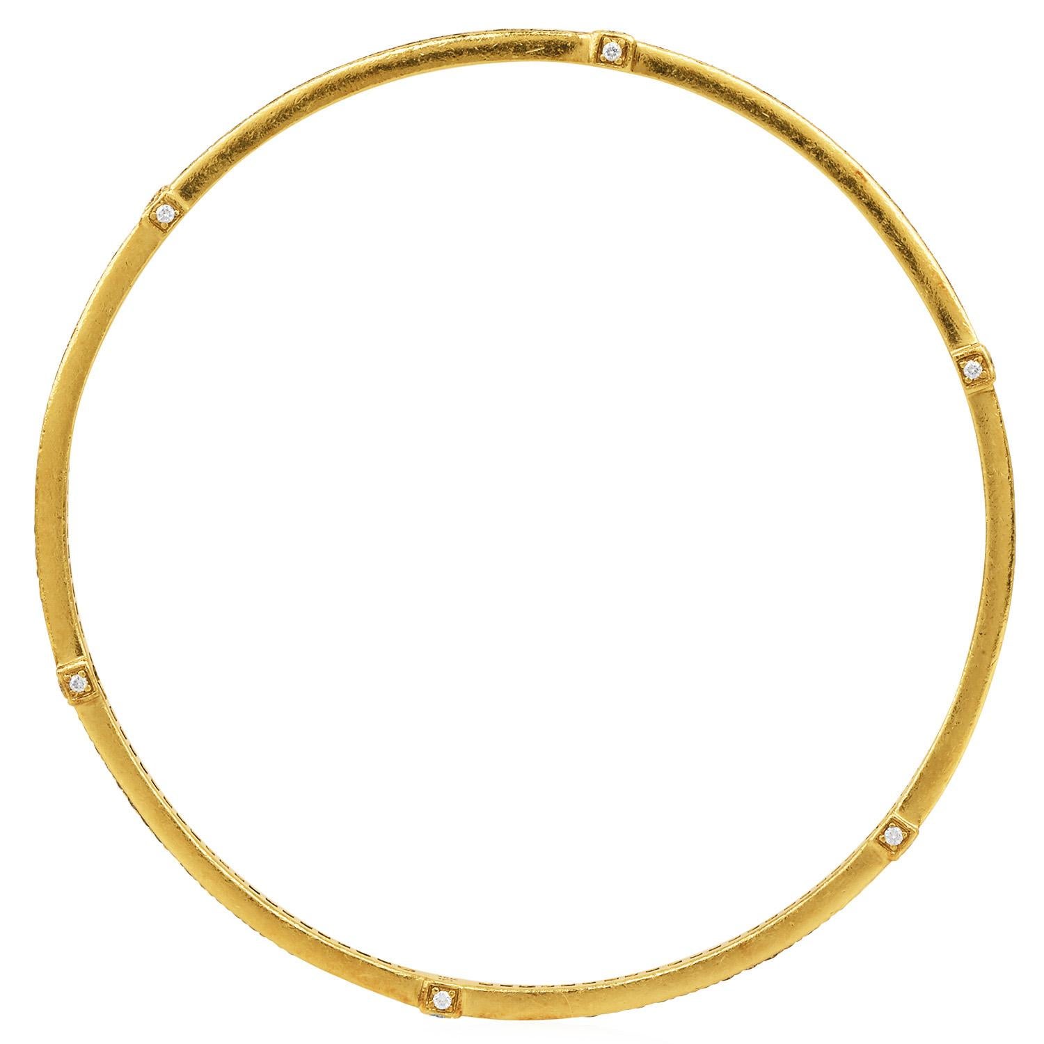 Judith Ripka  Bracelet jonc fantaisie en or jaune 18 carats avec diamants Pour femmes en vente