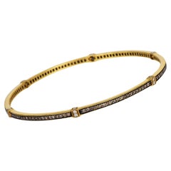 Judith Ripka  Fancy Diamond 18k Yellow Gold Bangle Bracelet