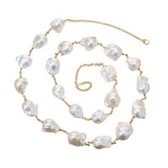 Judith Ripka Freshwater Pearl Yellow Gold Paloma Necklace