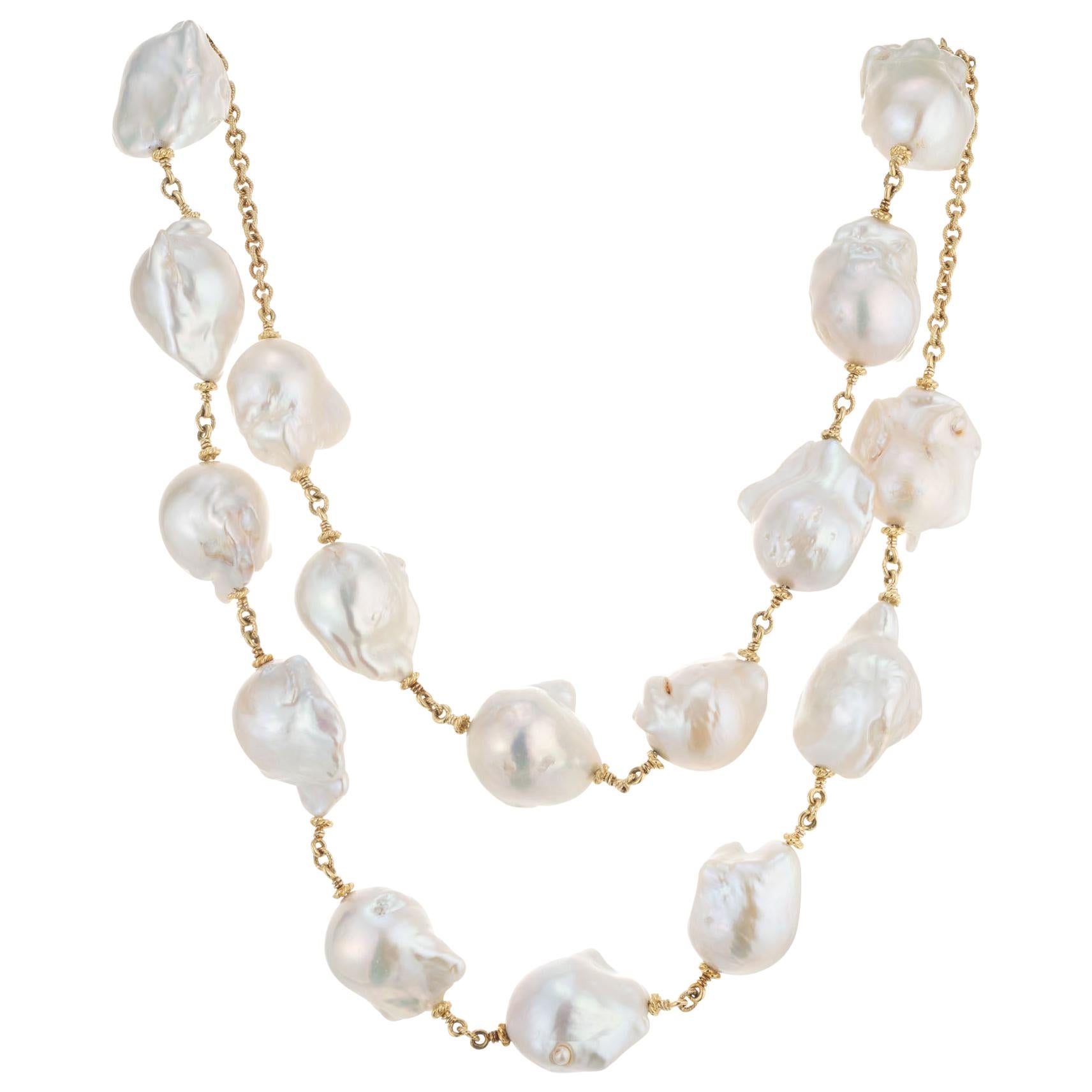 Judith Ripka Freshwater Pearl Yellow Gold Paloma Necklace