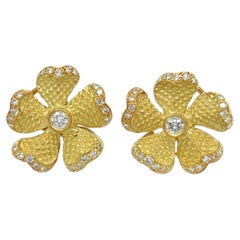 JUDITH RIPKA Gold and Diamond Earrings