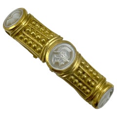 Used Judith Ripka Gold & Mother of Pearl Cuff Bracelet