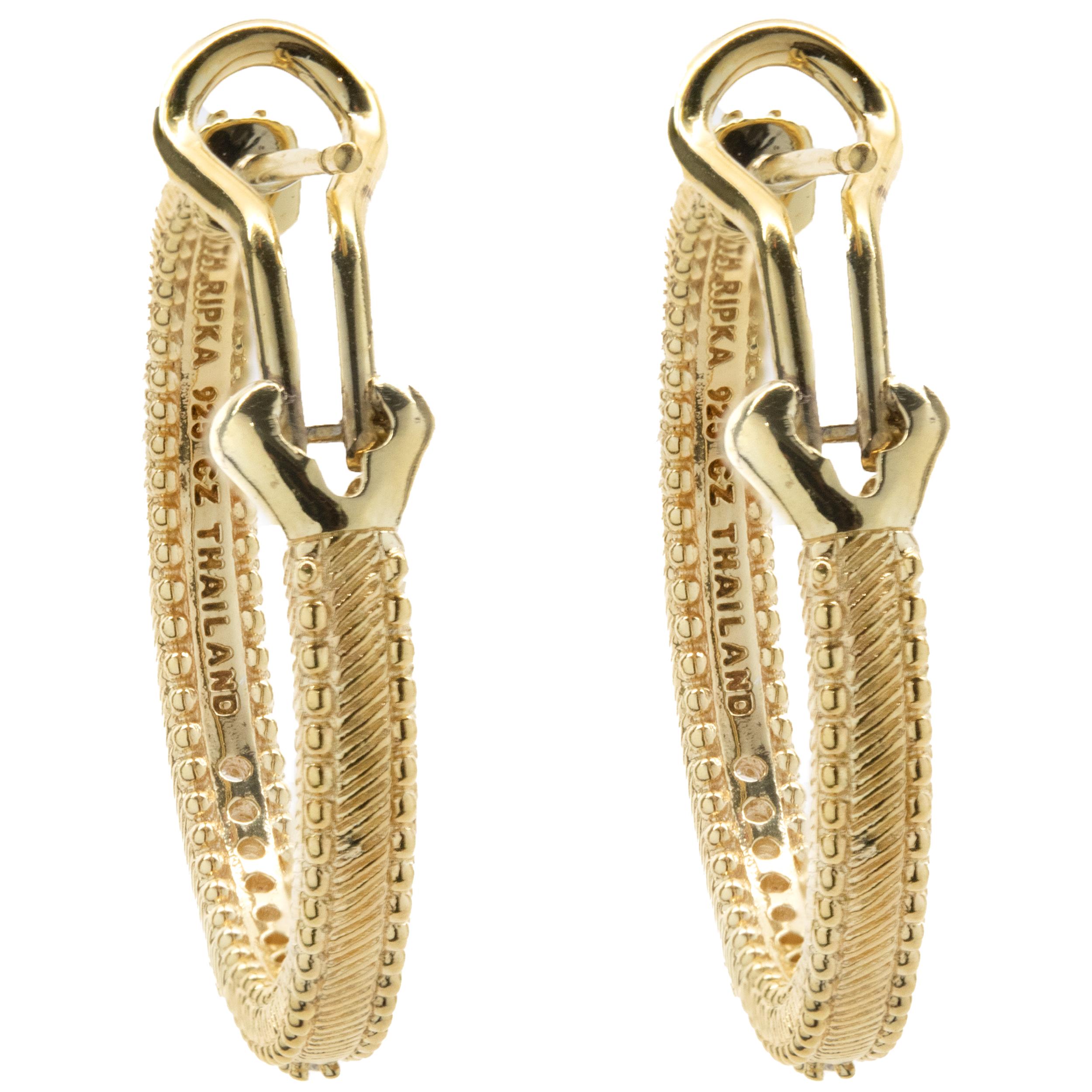 Designer: Judith Ripka
Material: Sterling Silver
Dimensions: earrings measure 26mm in length
Weight: 8.02 grams
