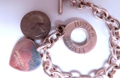 Bracciale Judith Ripka con charm a forma di cuore e chiusura a T, in argento sterling 925, 12443*