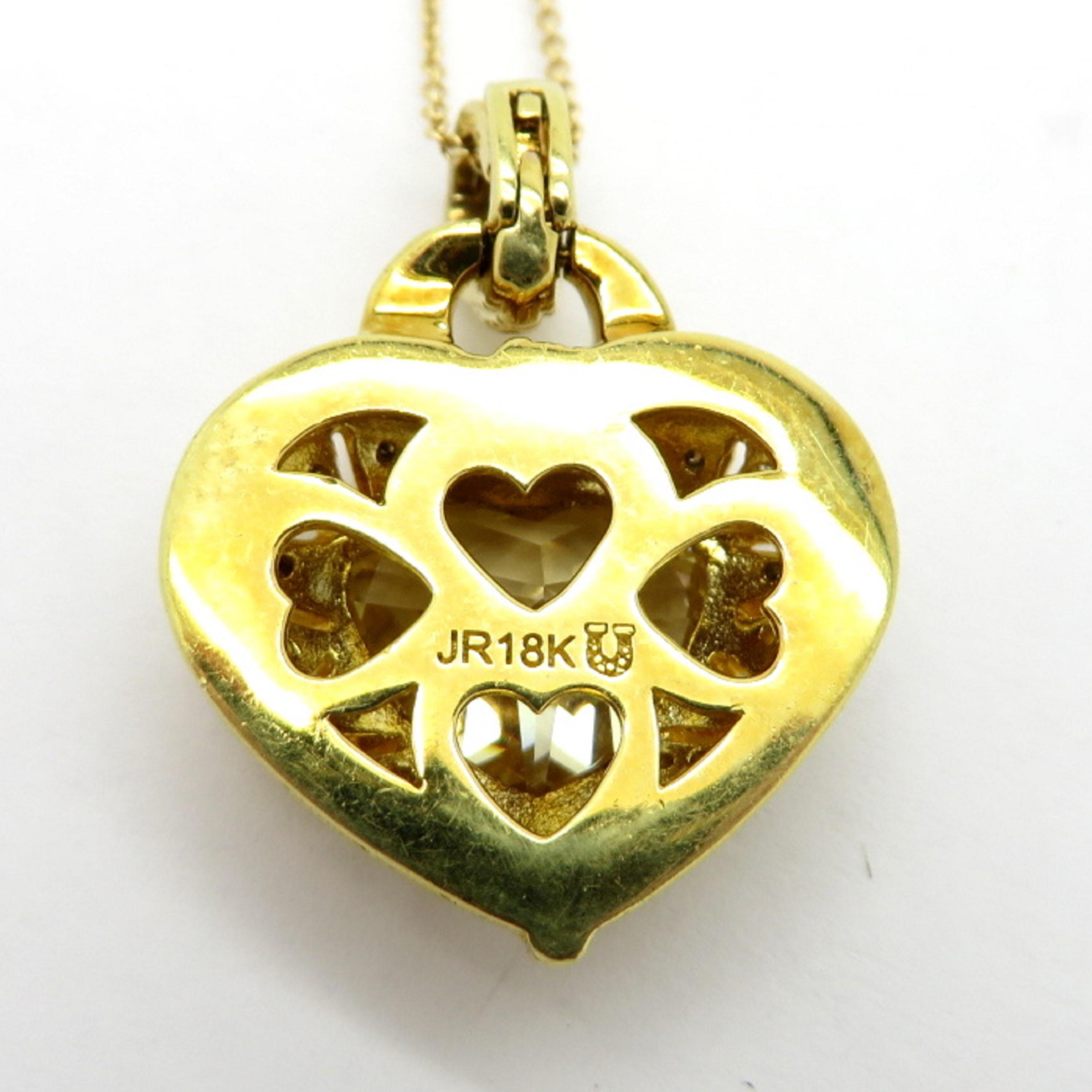 Judith Ripka Heart Shaped Canary Yellow Crystal and Diamond Necklace 18K  2