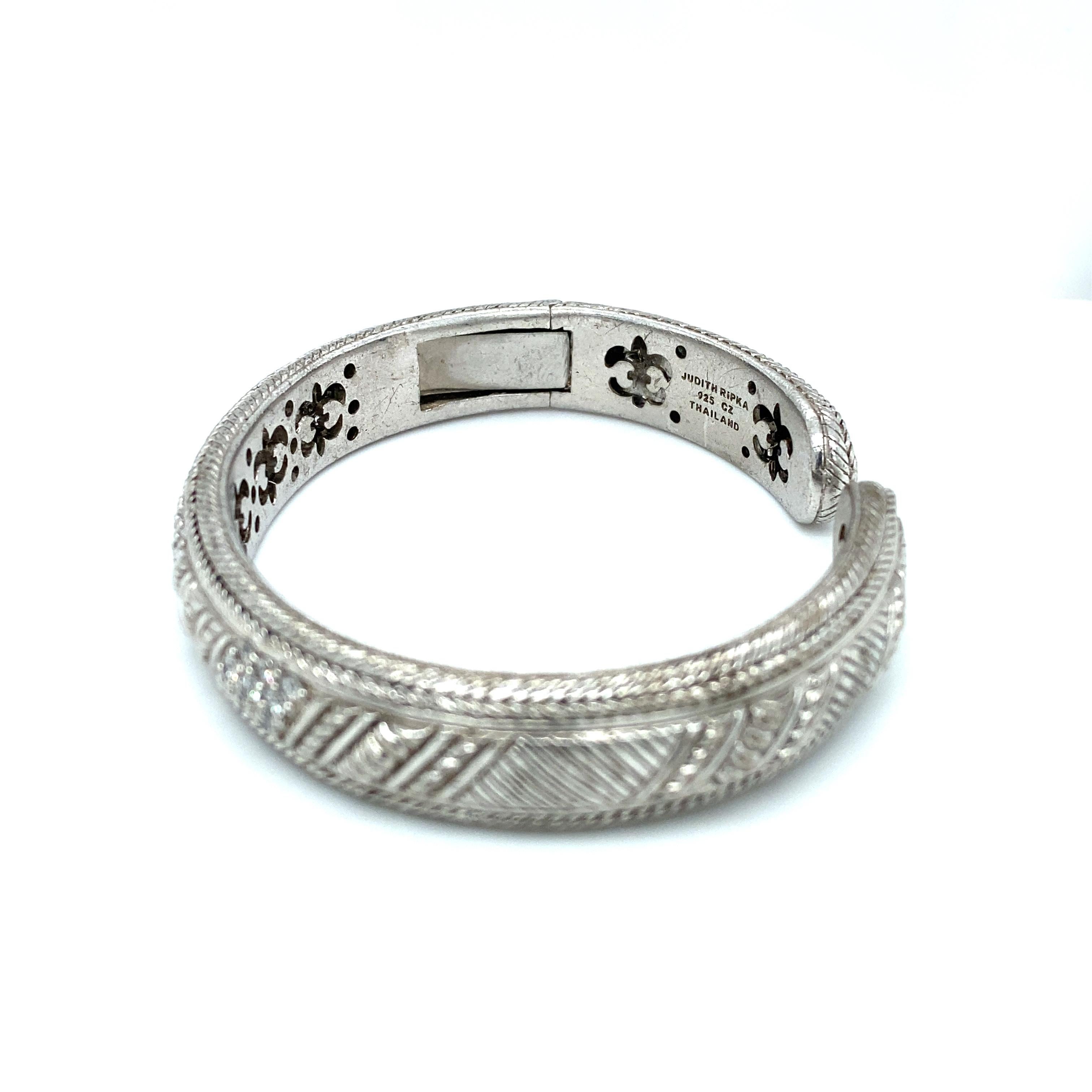 Judith Ripka Manschette mit Scharnier und kubischen Zirkonsteinen aus Sterlingsilber 1