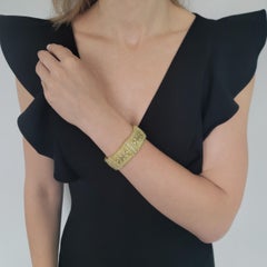 Bracciale con diamanti a cerniera in oro giallo 18 carati di Judith Ripka.