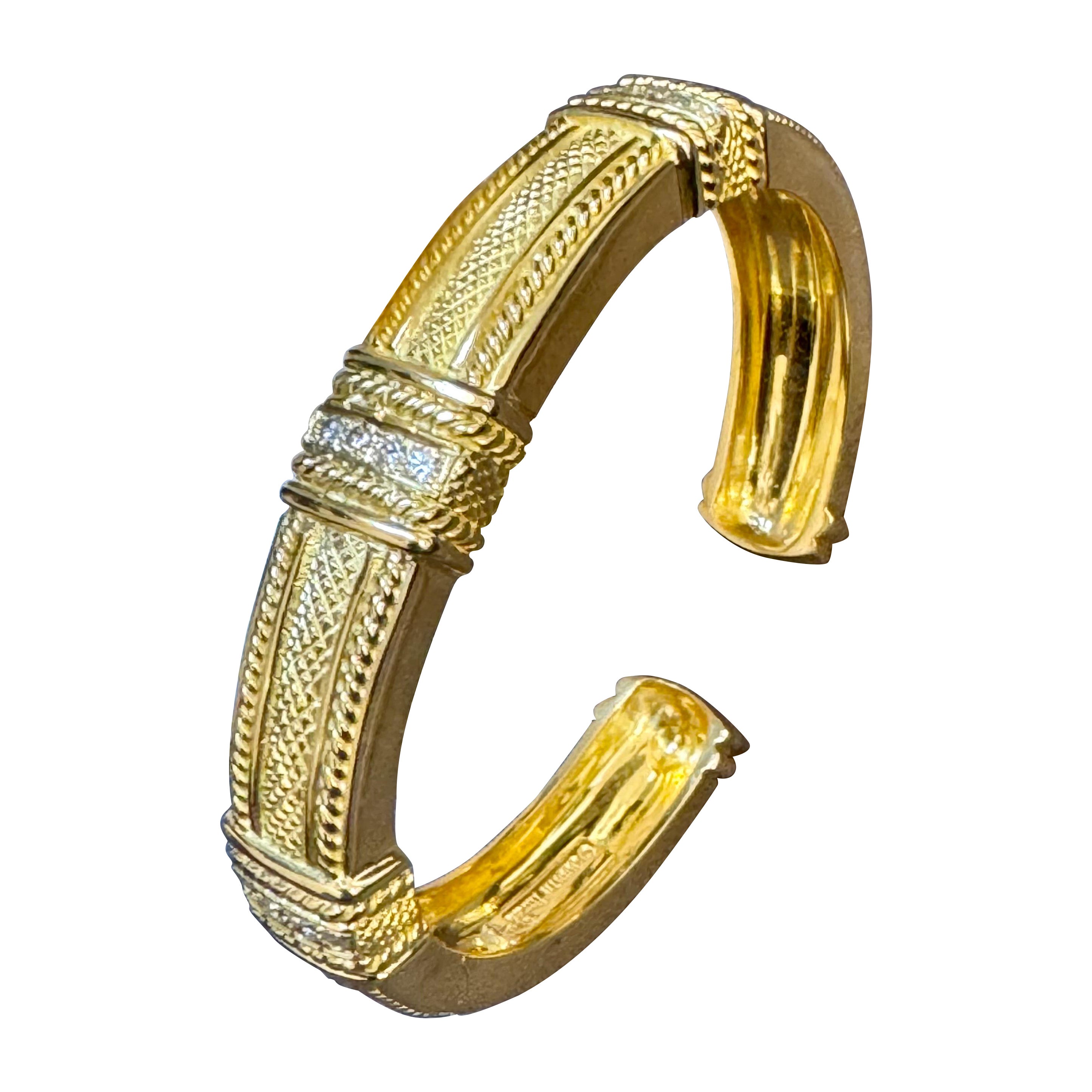 Judith Ripka con cerniera  Bracciale in oro e diamanti in oro giallo 18 KT 66 Gm