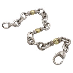 Judith Ripka JR TWO Gliederarmband aus Sterlingsilber und Goldkette