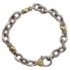 Judith Ripka JR TWO Sterling Silver & Gold Chain Link Bracelet