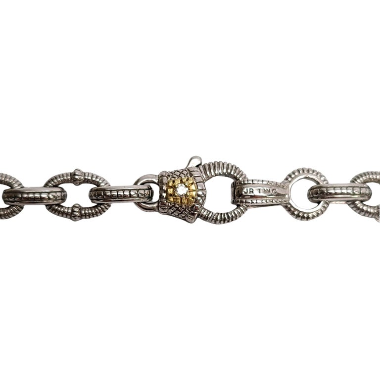 Judith Ripka JR TWO Sterling Textured Link Chain 18K Gold Plated ...