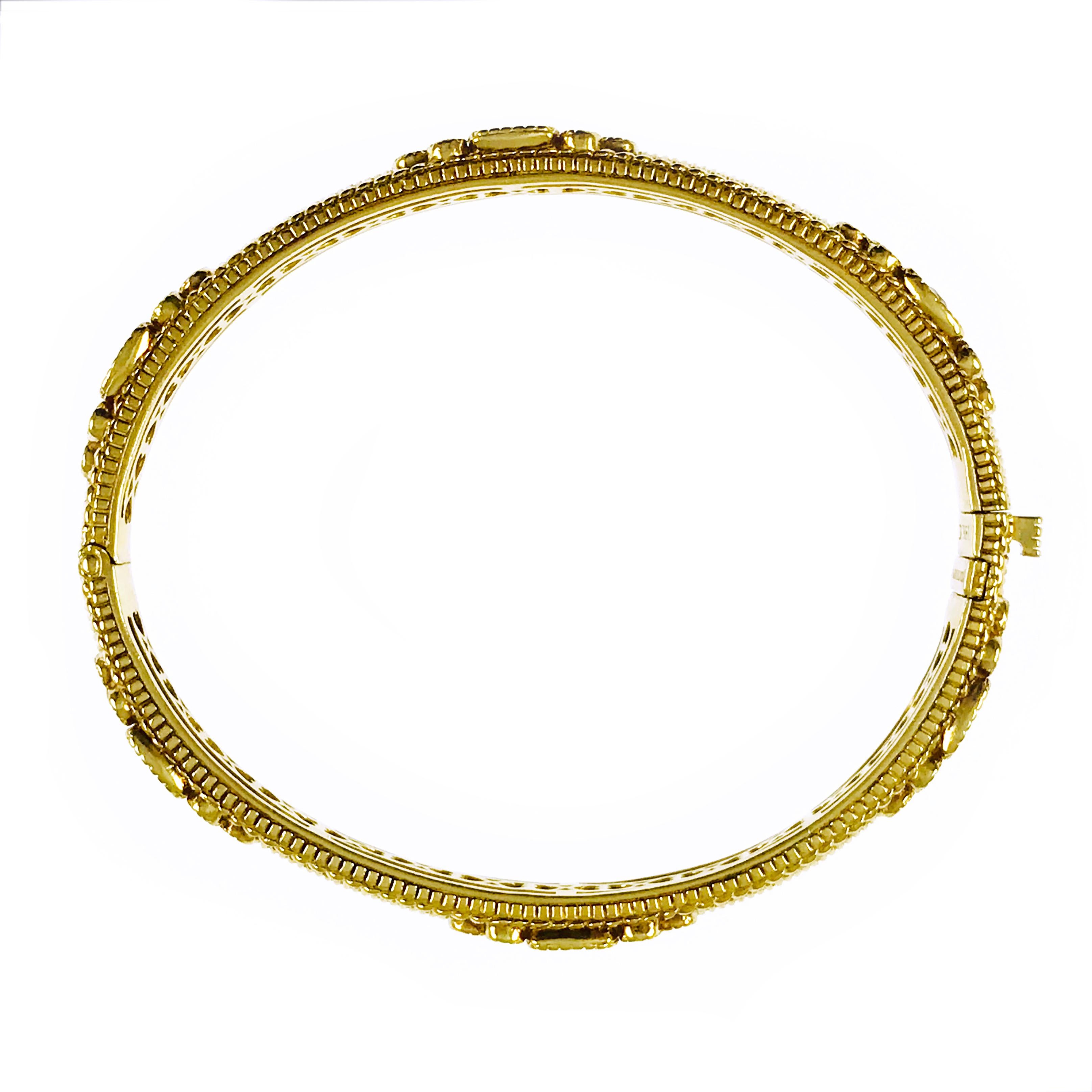 Modern Judith Ripka La Petite Collection Diamond Citrine Hinged Bangle