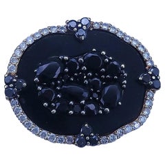 Judith Ripka – Großer „Oasis“-Ring mit weißem Diamanten und schwarzer Jade