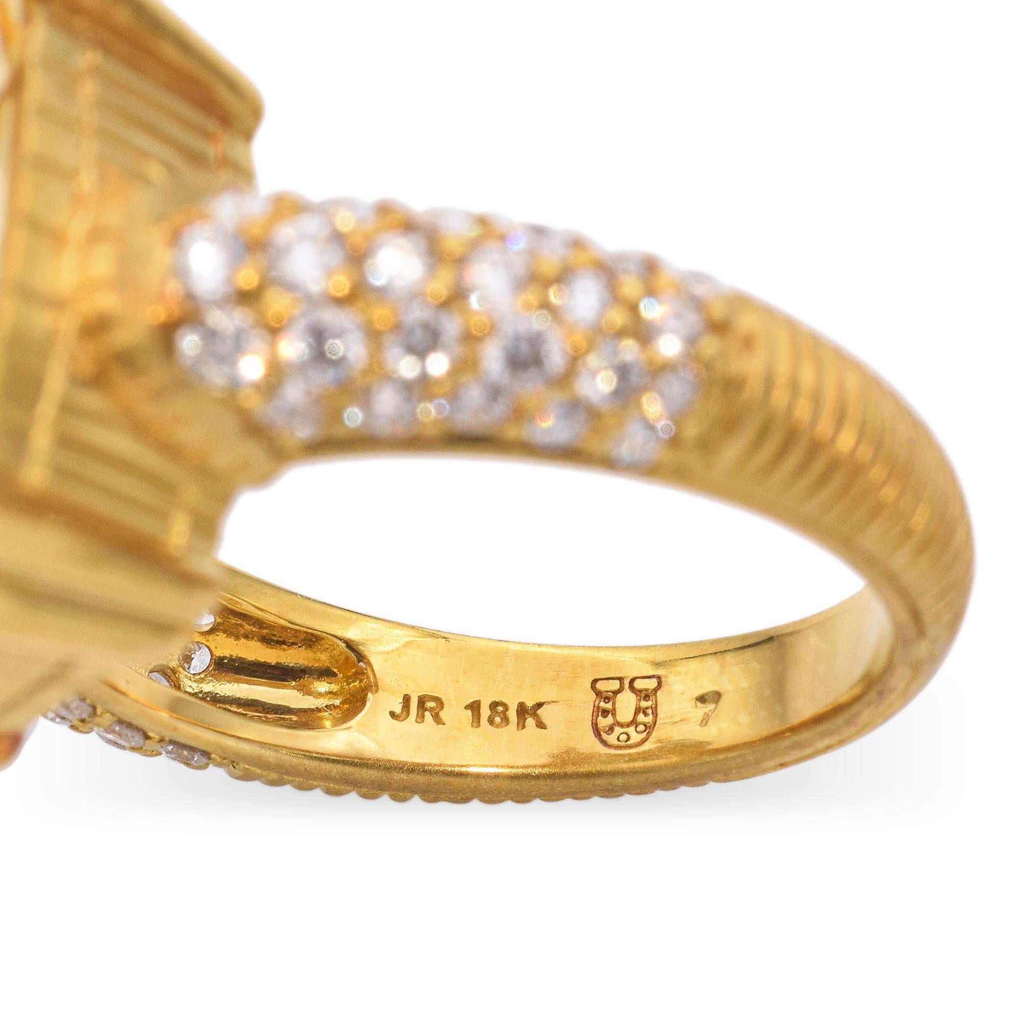 Judith Ripka Lola 18k Gelbgold Zitronenquarz-Diamantring im Angebot 2