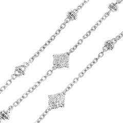 Judith Ripka, longue chaîne collier en or blanc 18 carats avec diamants
