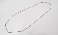 Judith Ripka Long Sterling Silver Chain Necklace With Cubic Zirconia Accents