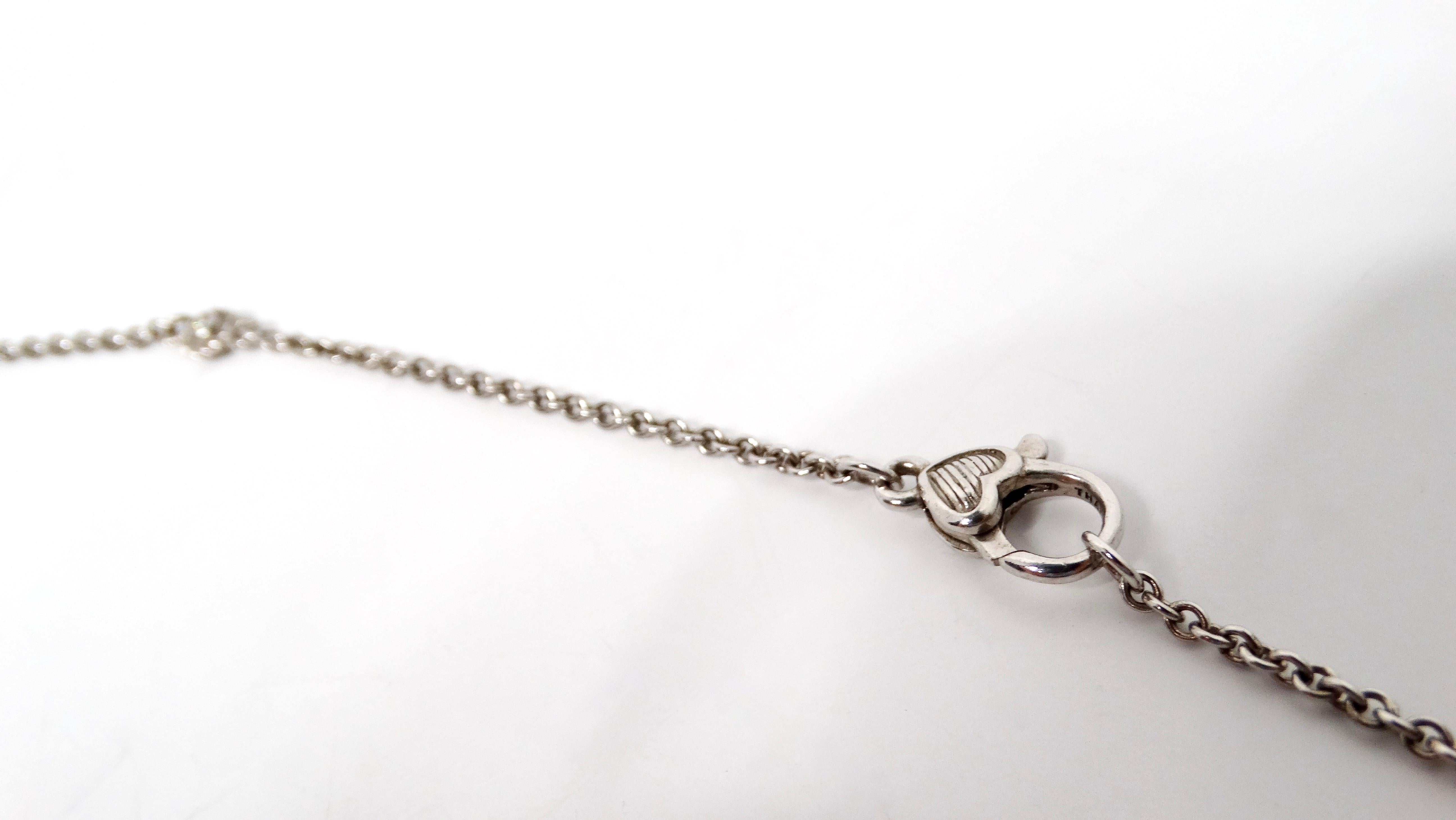 Women's Judith Ripka Long Sterling Silver Chain Necklace With Cubic Zirconia Accents For Sale