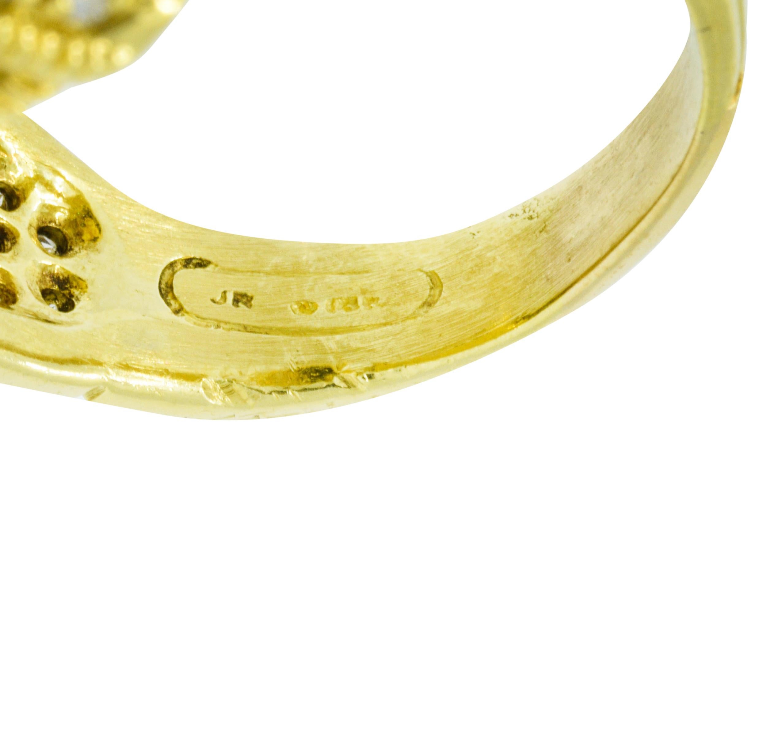 Women's or Men's Judith Ripka Onyx 5.00 Carats Diamond 18 Karat Gold Monaco Cocktail Ring