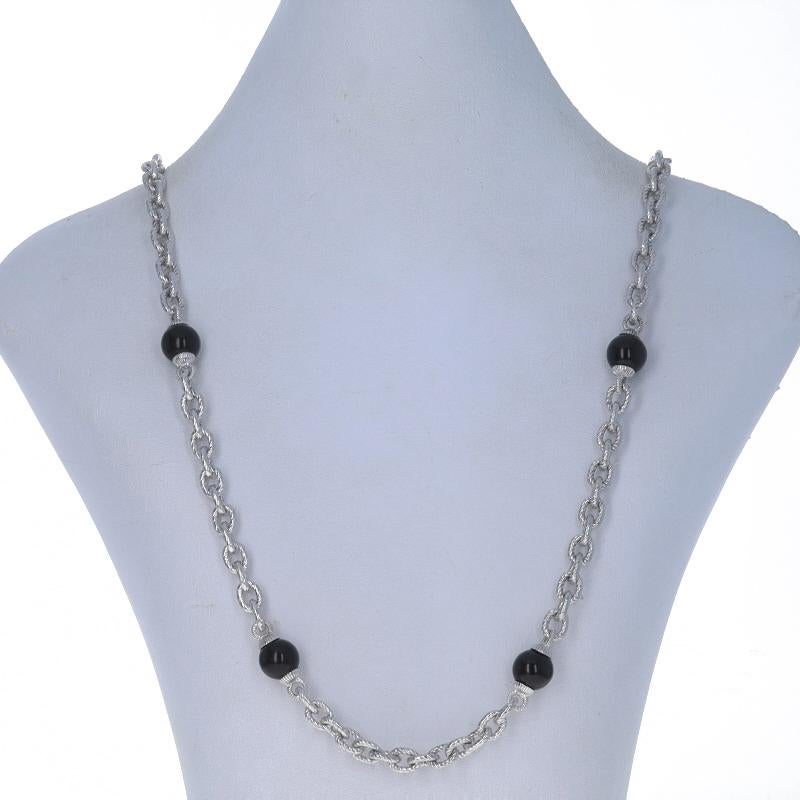 Bead Judith Ripka Onyx Fancy Cable Chain Station Necklace 35 1/2