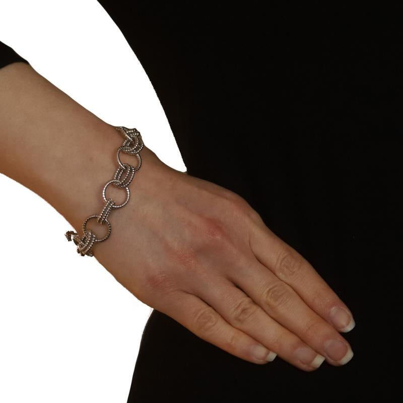 Single Cut Judith Ripka Onyx Fancy Chain Bracelet 7 1/4