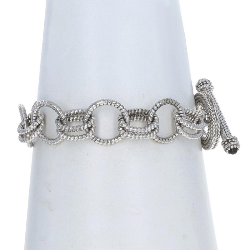 Judith Ripka Onyx Fancy Chain Bracelet 7 1/4