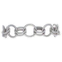Judith Ripka Onyx Fancy Chain Bracelet 7 1/4" - Sterling Silver 925 Rope