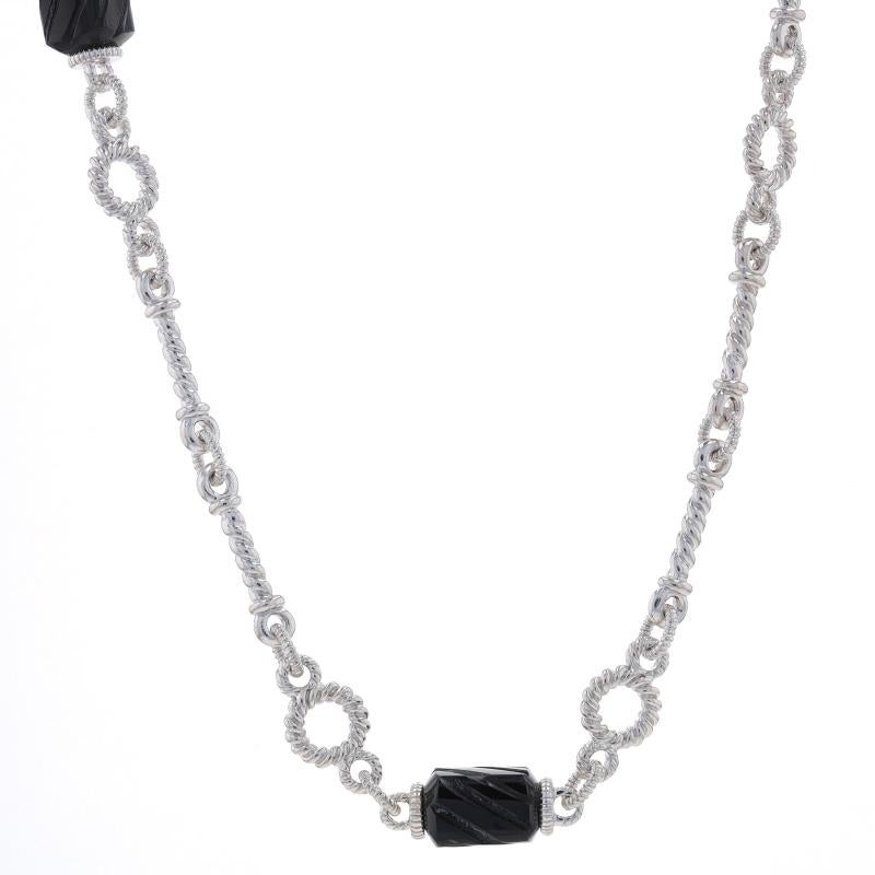 Judith Ripka Onyx Station Chain Necklace 36