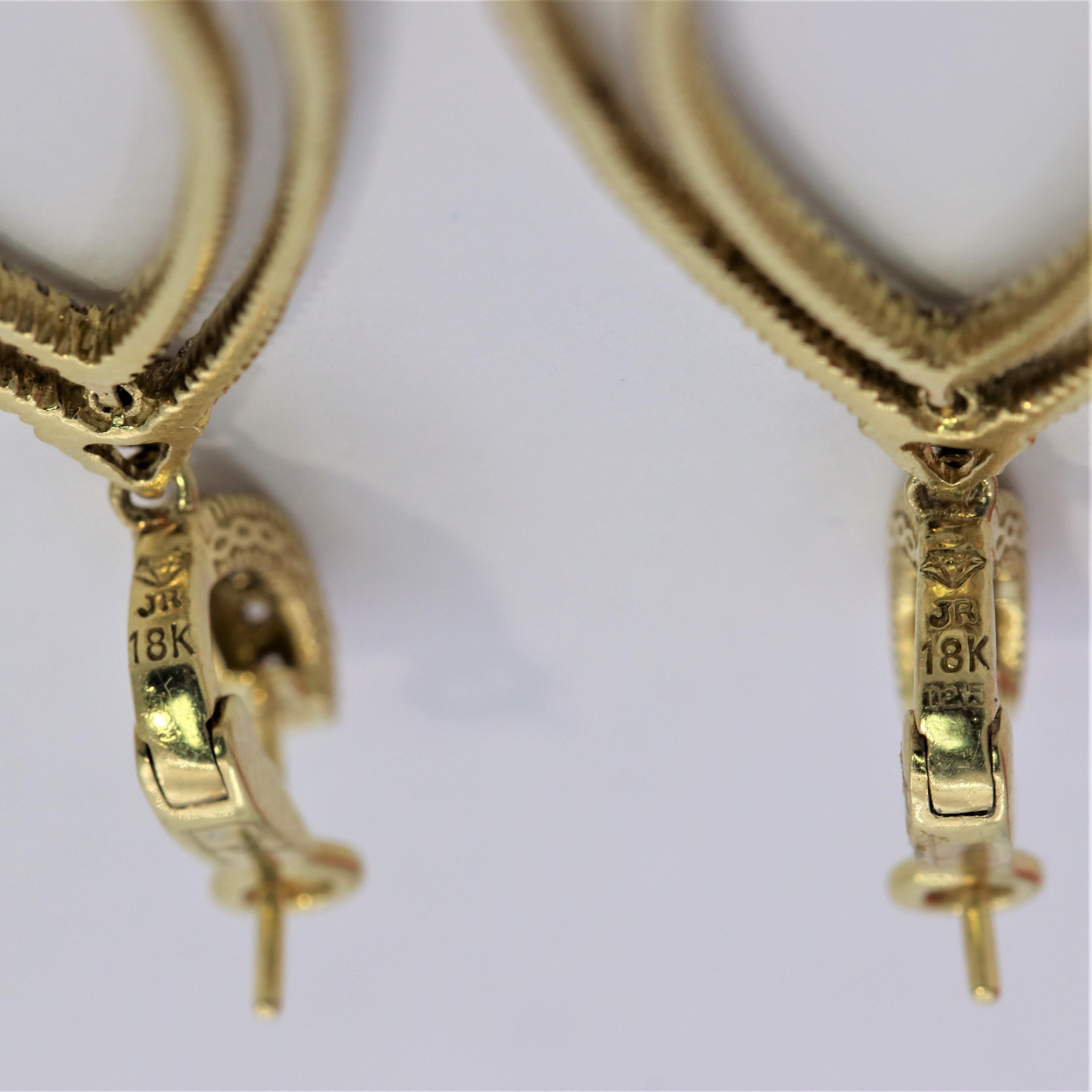 Judith Ripka Open Design, Diamond and Yellow Gold Chandelier Earrings 1