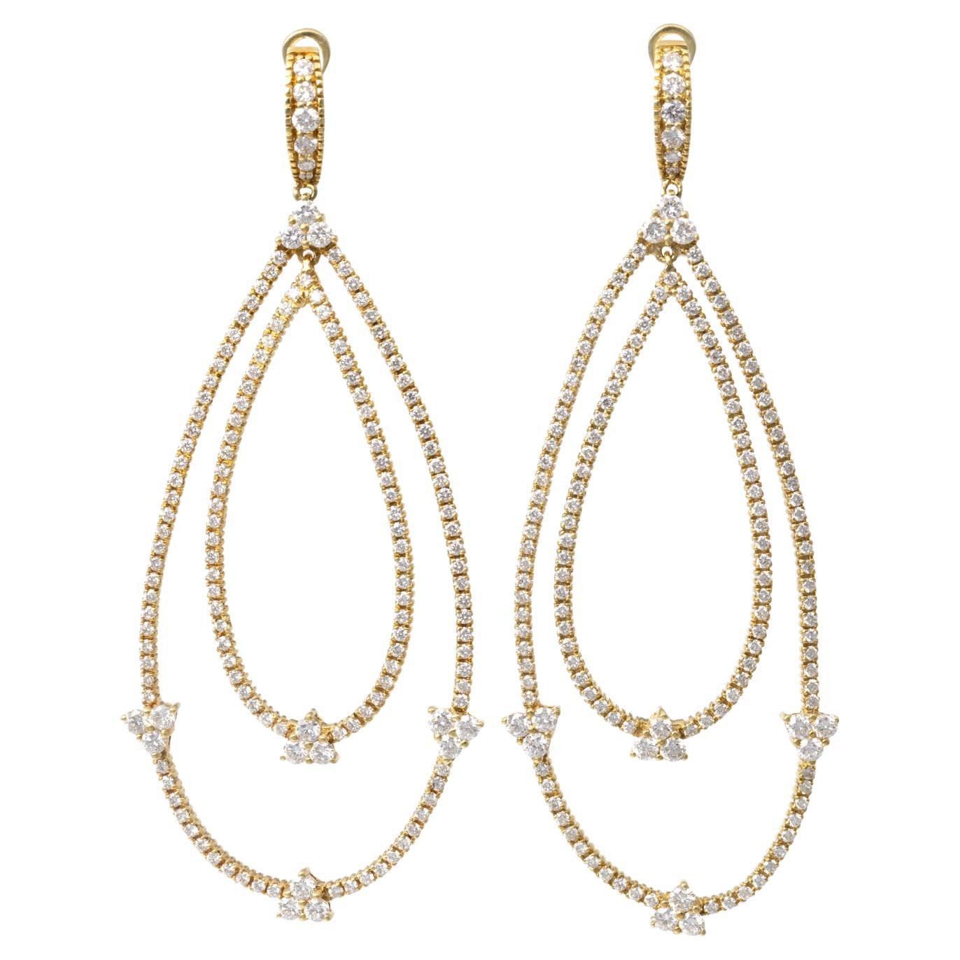 Judith Ripka Open Design Diamond Chandelier Earrings