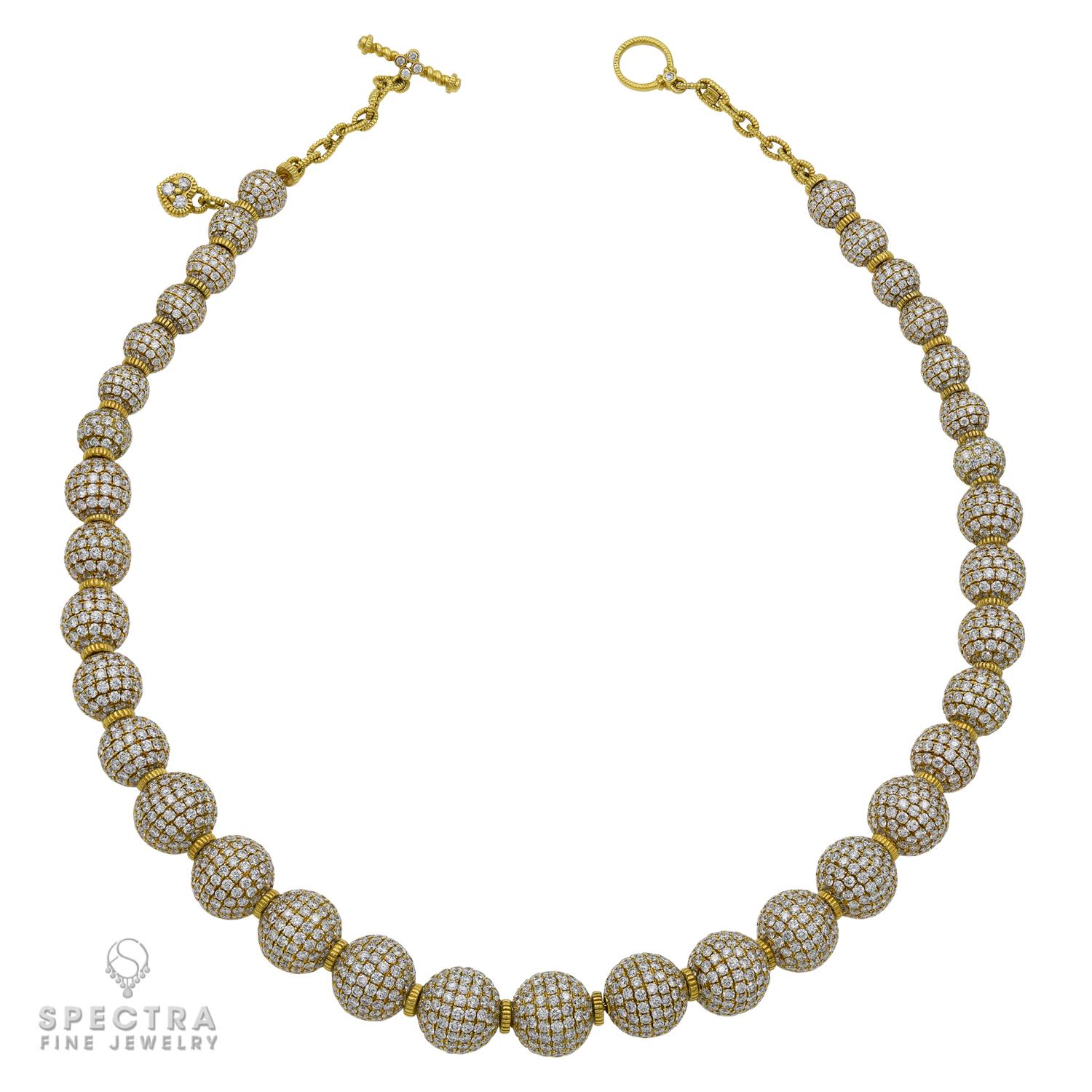 pave diamond ball necklace
