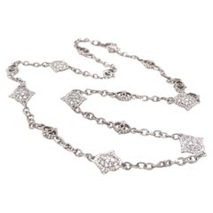 Judith Ripka Pave Diamond Station 18k White Gold Necklace Judith Ripka Pave Diamond Station 18k White Gold Necklace