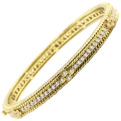 Judith Ripka Romance Bracelet à charnière en or jaune 18 carats et diamant de 2::50 carats