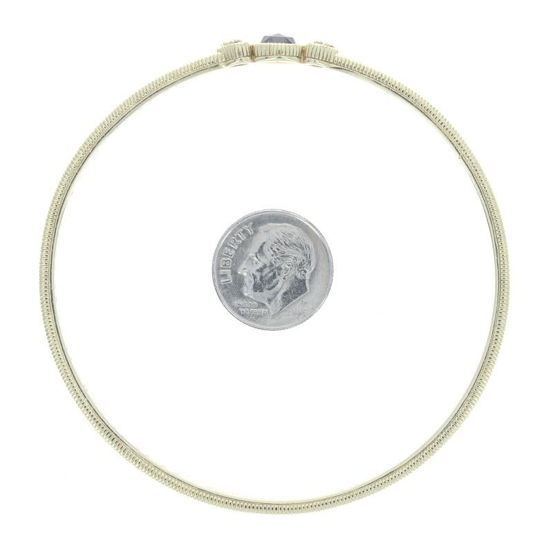 Judith Ripka Sapphire & Diamond Bangle Bracelet 7 3/4