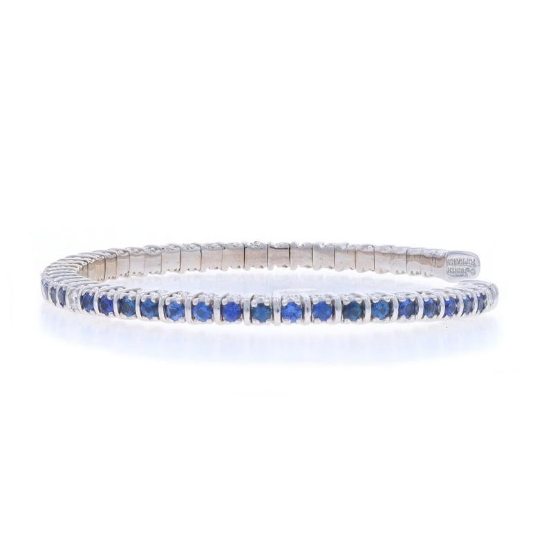 Judith Ripka Sapphire & Diamond Cuff Bracelet 6 1/4