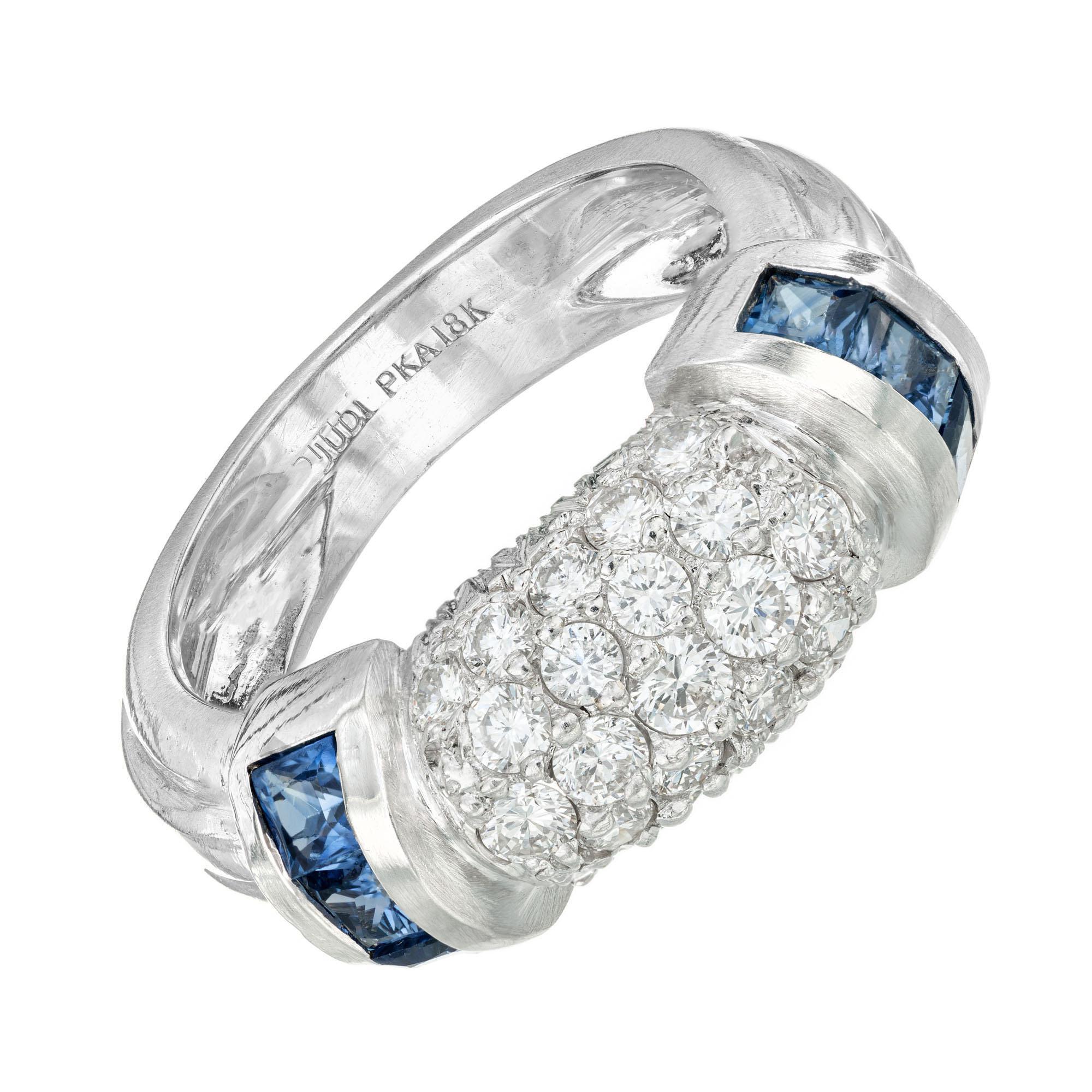 Judith Ripka Sapphire Diamond Gold Dome Ring
