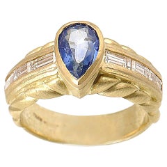 Judith Ripka Sapphire Diamond Yellow Gold Ring