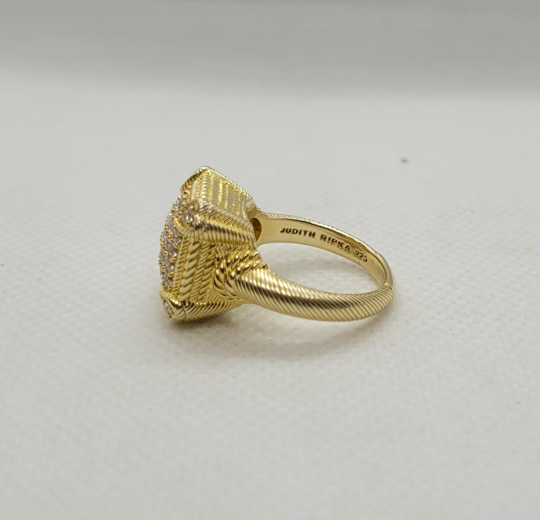 Judith Ripka, orecchini, collana e anello con cuore in oro Sterling Vermeil CZ Set in vendita 6
