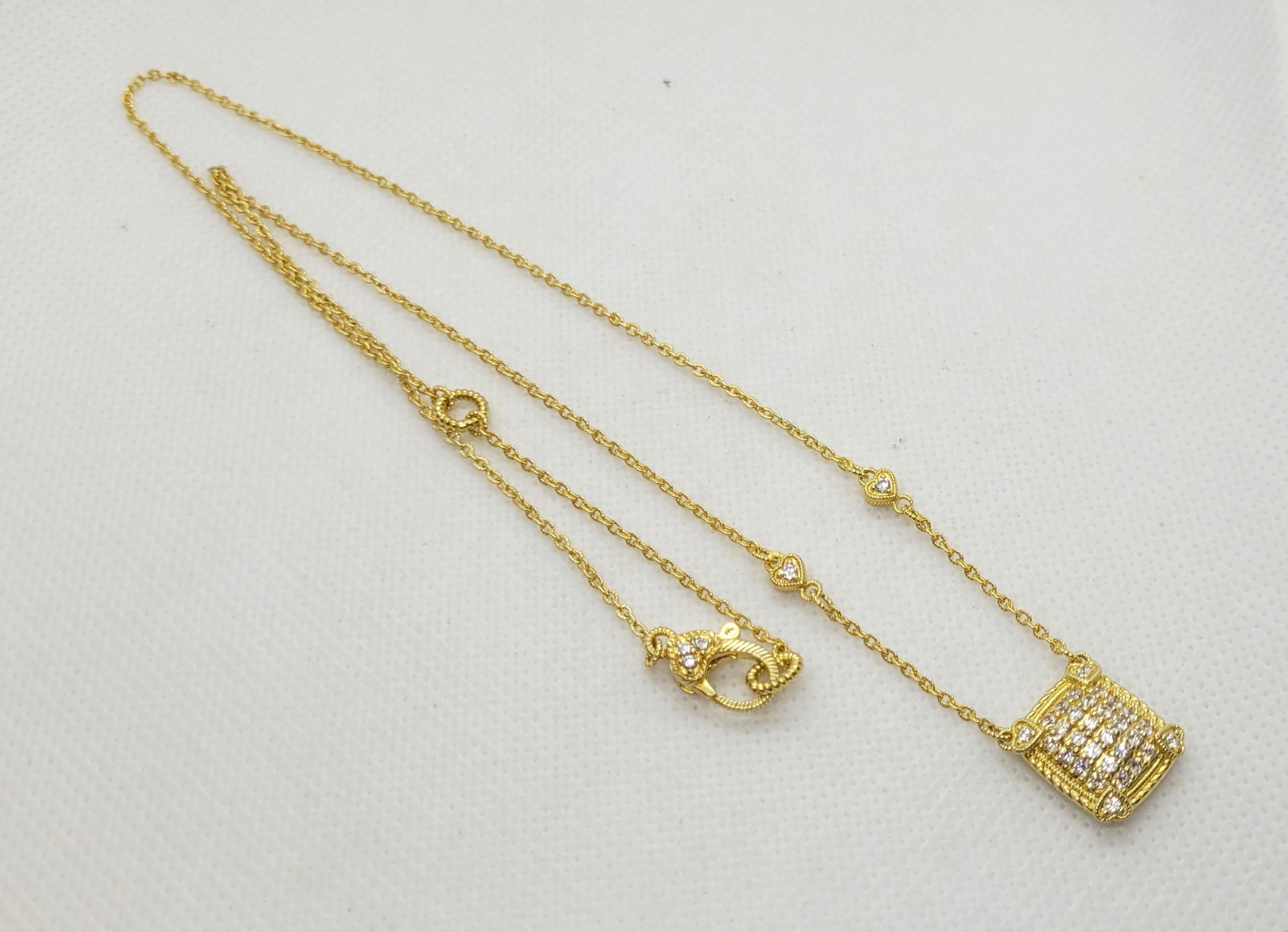 Judith Ripka, orecchini, collana e anello con cuore in oro Sterling Vermeil CZ Set In condizioni buone in vendita a San Diego, CA