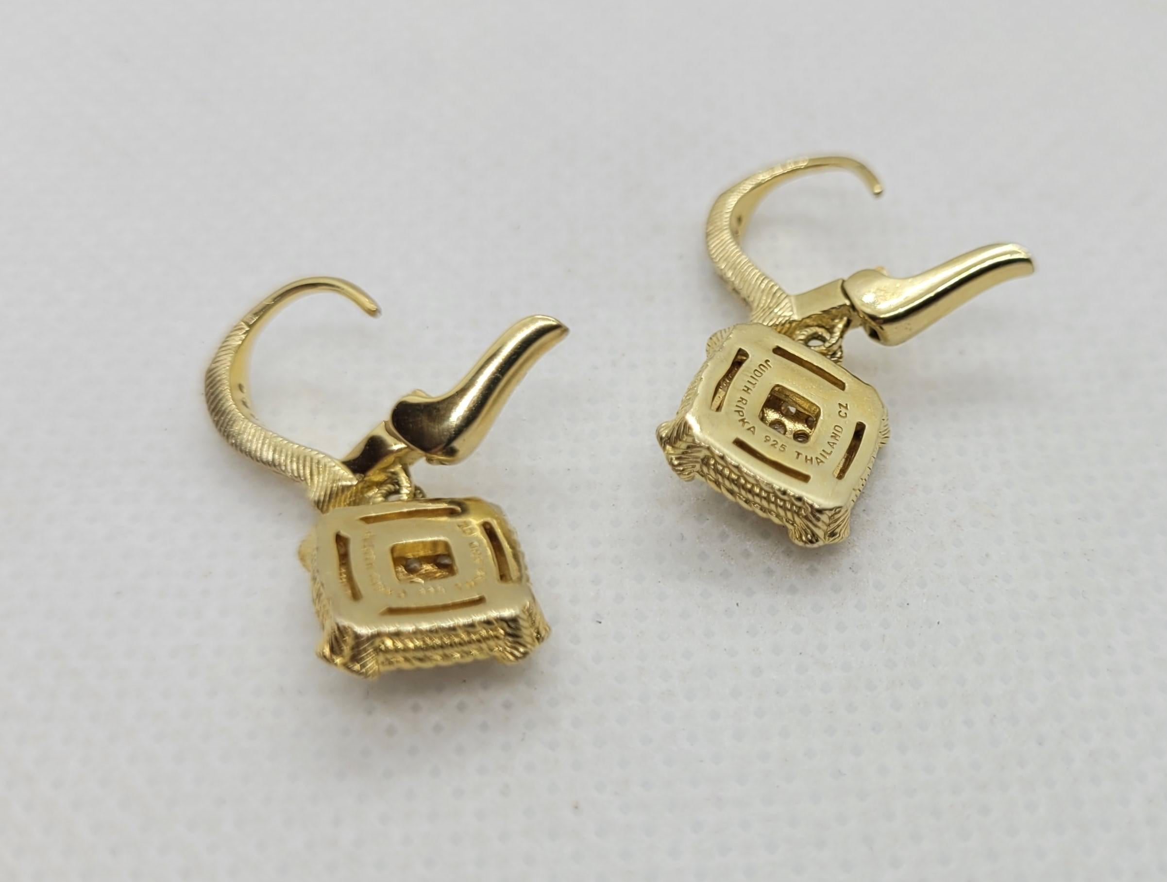 Judith Ripka, orecchini, collana e anello con cuore in oro Sterling Vermeil CZ Set in vendita 2