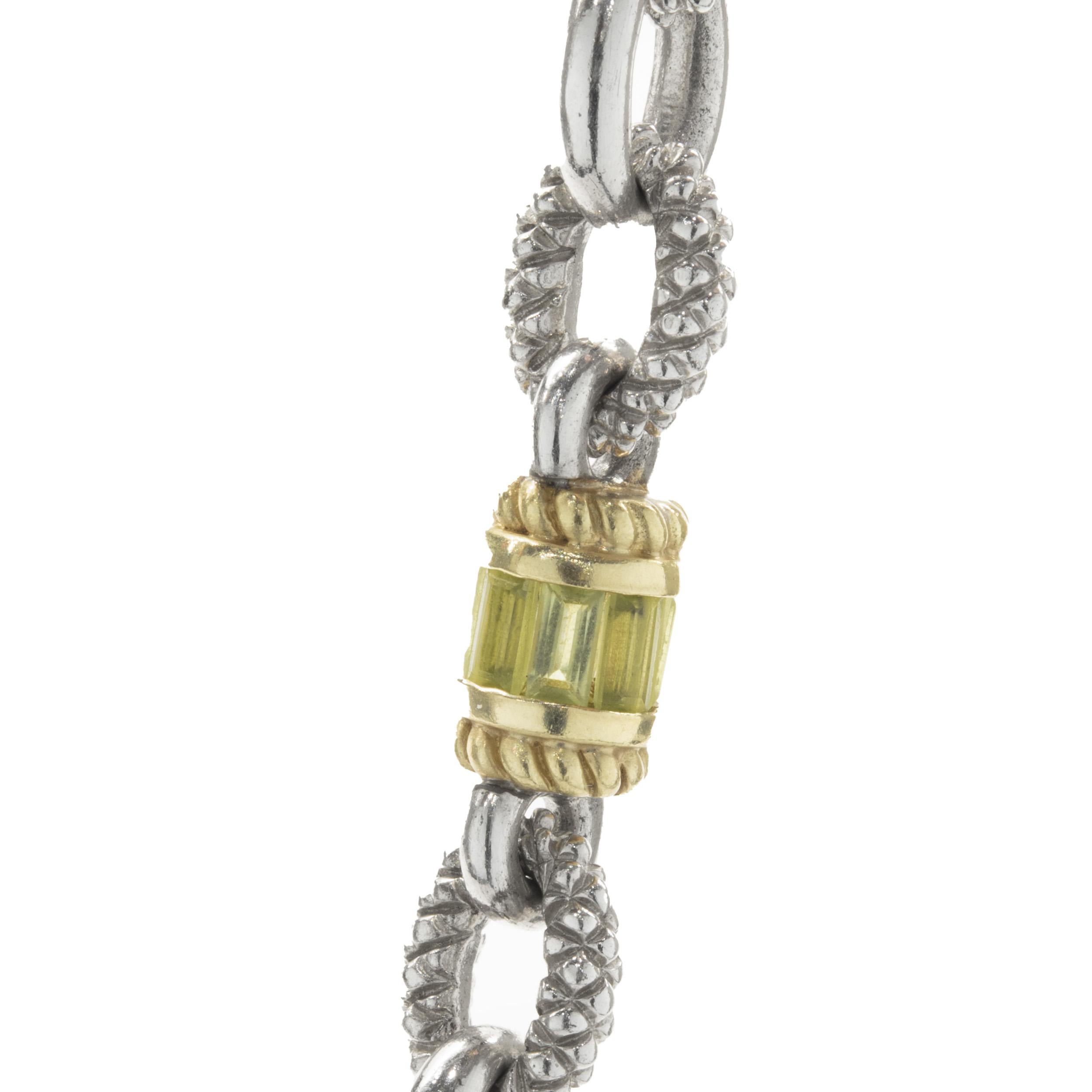 Designer: Judith Ripka
Material: sterling silver / 18K yellow gold
Dimensions: necklace measures 16-inches in length
Weight: 58.90 grams