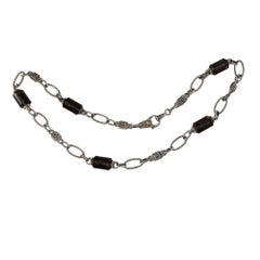 Judith Ripka Sterling Silver/18 Karat Yellow Gold Smoky Topaz Necklace #14326