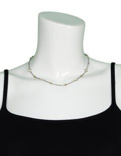 Judith Ripka Sterling Silver/18K Gold Chain Necklace W/ Faceted Canary Crystals