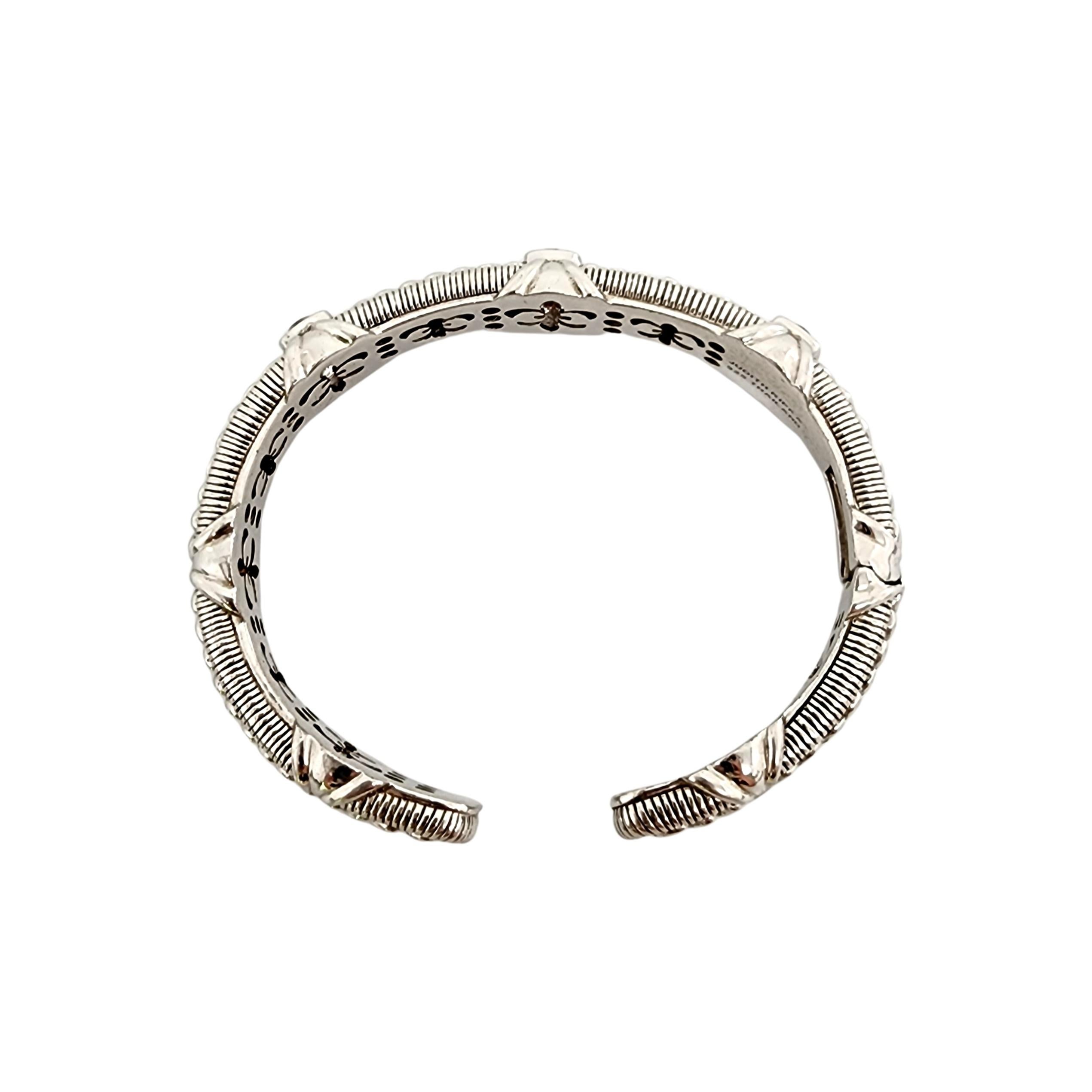 Women's Judith Ripka Sterling Silver Amethyst Hinged Cuff Bracelet #12819 For Sale