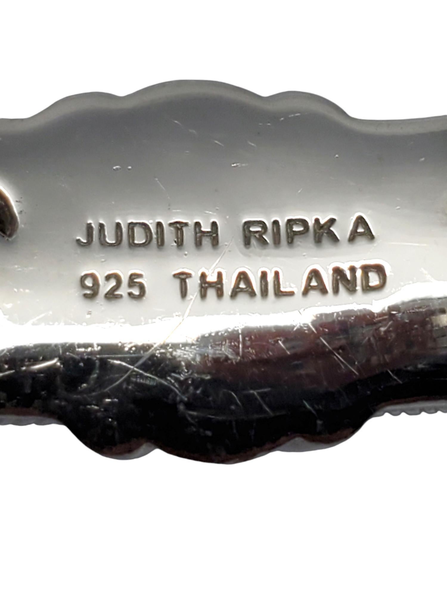 Women's Judith Ripka Sterling Silver Amethyst Hinged Cuff Bracelet # 18733