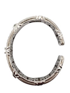 Judith Ripka Sterling Silver Amethyst  Hinged Cuff Bracelet #22425