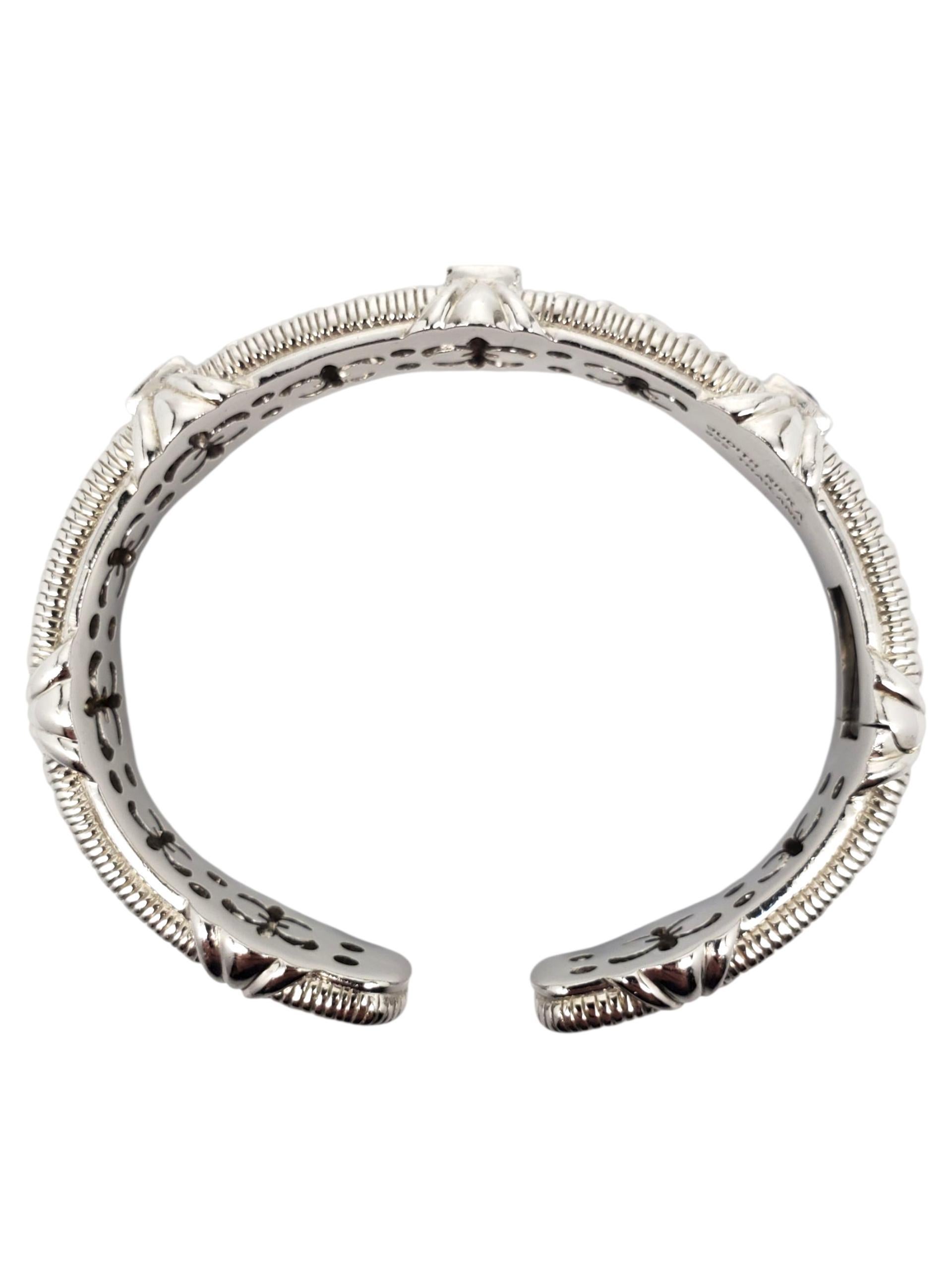 Contemporain Judith Ripka Argent Sterling Améthyste  Bracelet manchette à charnière #22425 en vente