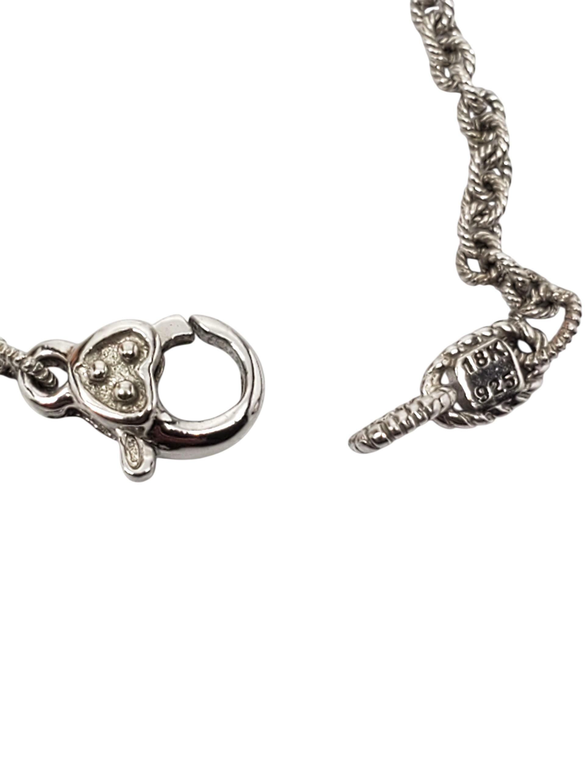 Judith Ripka Collana con ciondolo a forma di malocchio in argento e oro 18 carati #22615 in vendita 2