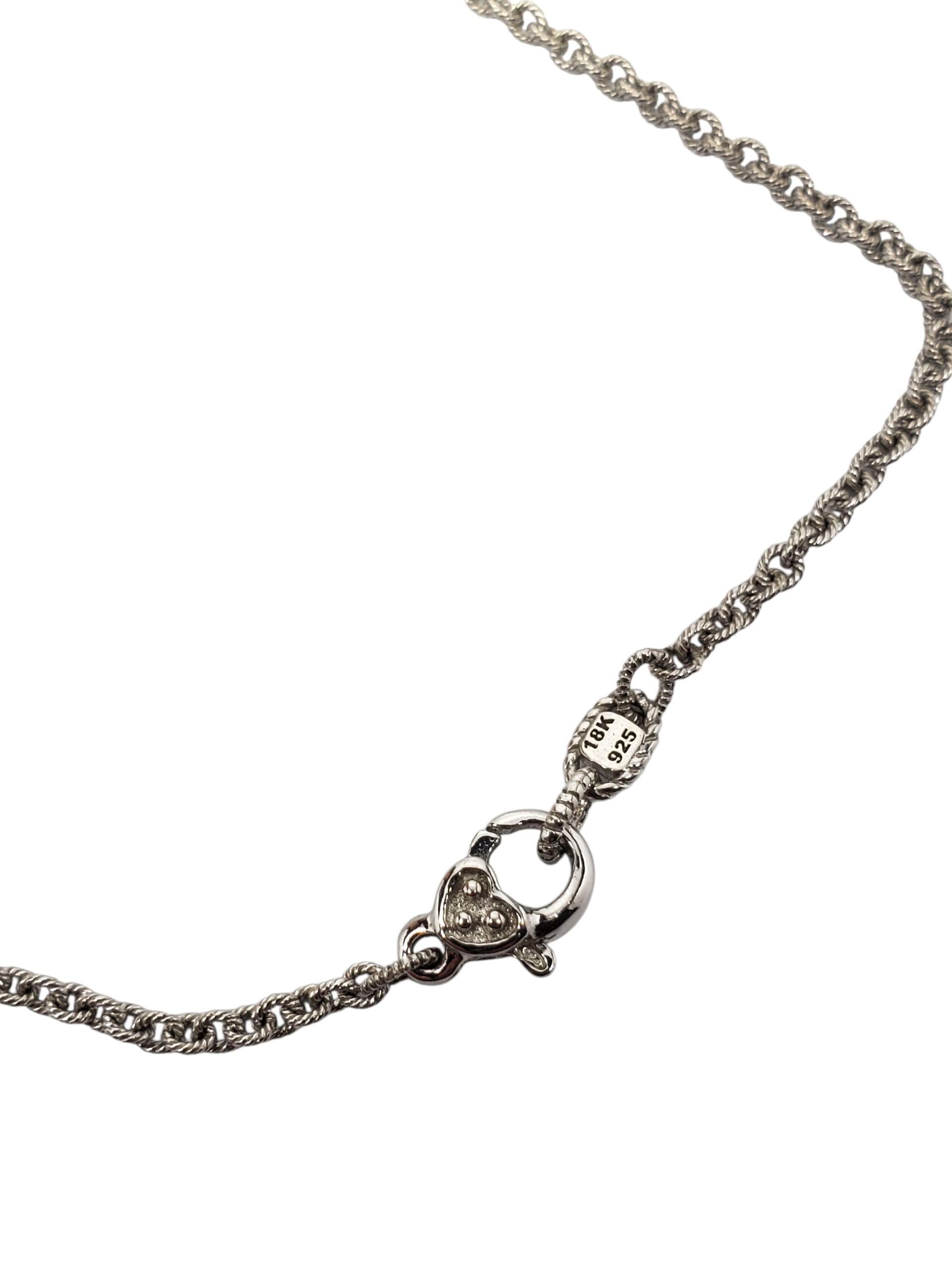 Judith Ripka Collana con ciondolo a forma di malocchio in argento e oro 18 carati #22615 in vendita 3