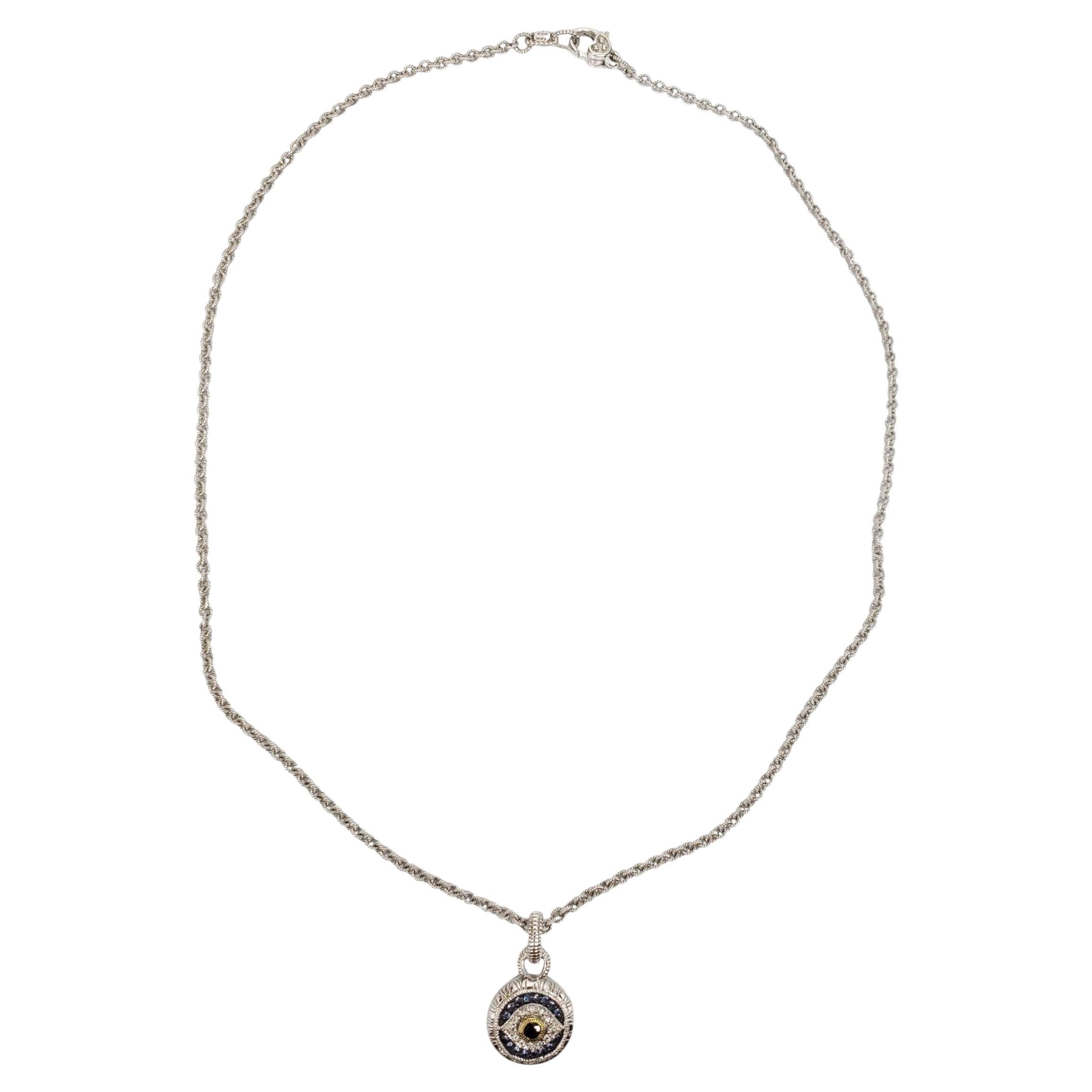 Judith Ripka Collana con ciondolo a forma di malocchio in argento e oro 18 carati #22615
