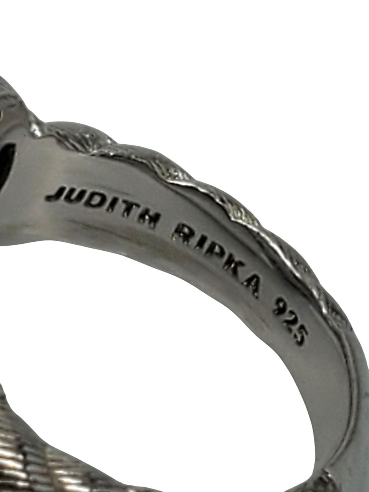 Judith Ripka Sterling Silver and  Gold Tone CZ Pave Heart Ring Size 7 #21041 For Sale 2